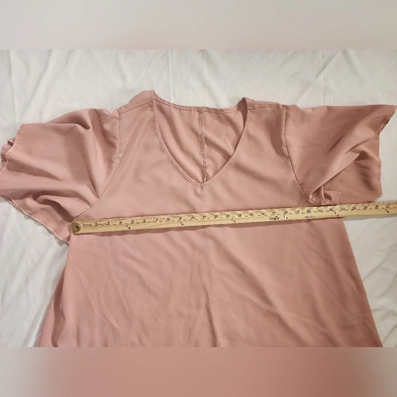 Shein Curve Blush Pink V Neck Casual Blouse 2XL - Picture 3 of 8